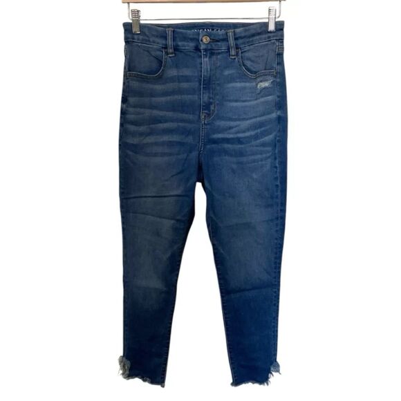 American Eagle Womens Curvy Super Hi Rise Jeggings Crop Jeans Sz 10 (28x26) - Picture 1 of 11